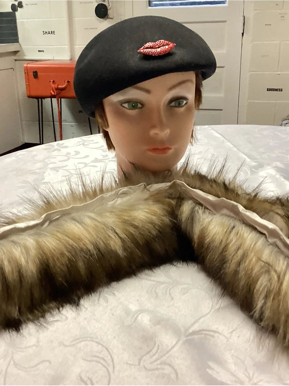 Fur. Scarf Collar in Natural Brown - Unbranded
